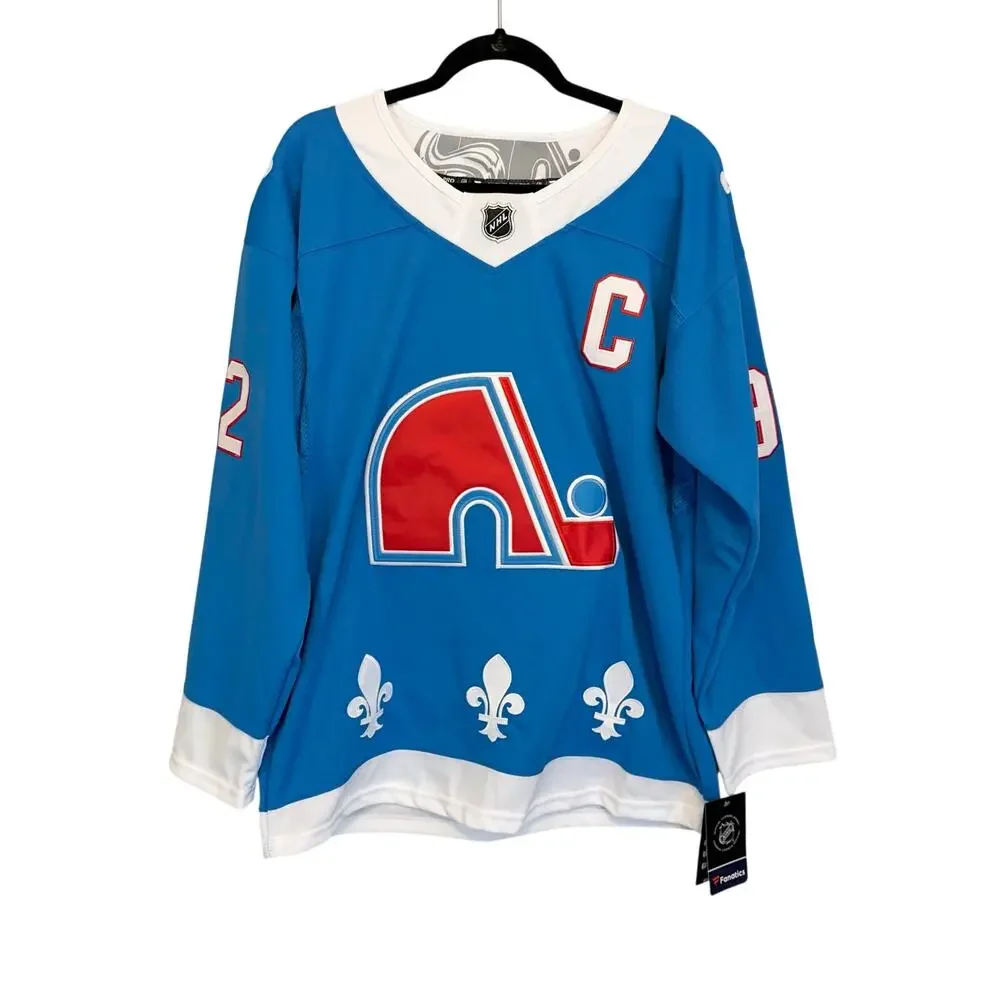 Fanatics X NHL Quebec Nordiques Jersey Mens 52 Blue Gabriel Landeskog Sports NWT